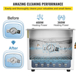 VEVOR Ultrasonic Cleaner, 36KHz~40KHz Ρυθμιζόμενη συχνότητα, 15L 220V, Υπερηχητικό μηχάνημα καθαρισμού με ψηφιακό χρονοδιακόπτη και θερμάστρα, Lab Sonic Cleaner για κέρματα γυαλιών ρολογιών κοσμημάτων, FCC/CE/RoHS