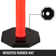 VEVOR Traffic Delineator Posts 44 Inch Height Channelizer Cones Orange PE Delineator Post Kit 10 inch Reflective Band, Portable Delineators Post με βάση από καουτσούκ 16 ιντσών, Delineator Cones Σετ 3