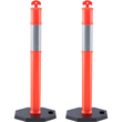 VEVOR Traffic Delineator Post Cones, 2 Pack, Traffic Safety Delineator Barrier with 16,93 x 16,93 in Rubber Base, for Traffic Control Προειδοποίηση Εξωτερική εσωτερική χρήση Χώρος στάθμευσης Κατασκευή Προσοχή Δρόμοι