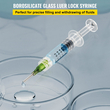 Σύριγγα VEVOR Borosilicate Glass Luer Lock, 1 mL, 100 τμχ επαναχρησιμοποιούμενες γυάλινες σύριγγες με βελόνες 14 Ga αμβλείας άκρης, για εργαστήριο, κτηνίατρο, τέχνη, χειροτεχνία, παχιά υγρά, λάδι, τζελ, κόλλα, μελάνι, μη υποδερμική
