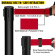 VEVOR Crowd Control Barriers Line Dividers 4PCS Μαύροι πόλοι με ένα πλαίσιο πινακίδας