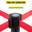 VEVOR Crowd Control Stanchion, Σετ 6 τεμαχίων Stanchion Set, Stanchion Set w/ 6,6 ft/2 m Red Retractable Belt, Black Crowd Control Barrier με λαστιχένια βάση – Συναρμολόγηση Easy Connect για έλεγχο του πλήθους