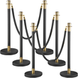 VEVOR Crowd Control Stanchion Stanchion Σετ 6 τεμαχίων με μαύρο βελούδινο σχοινί