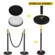 VEVOR Crowd Control Stanchion Stanchion Σετ 6 τεμαχίων με μαύρο βελούδινο σχοινί