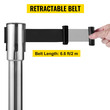 VEVOR Crowd Control Stanchion, Σετ 2 τεμαχίων Stanchion Set, Stanchion Set με 6,6 ft/2 m Μαύρη ανασυρόμενη ζώνη, Silver Crowd Control Barrier με σκυρόδεμα και μεταλλική βάση – Συναρμολόγηση Easy Connect