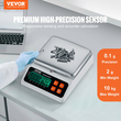 Βιομηχανική ζυγαριά μέτρησης VEVOR, 10 kg x 0,1 g, Ψηφιακή ζυγαριά για ανταλλακτικά και νομίσματα, μονάδες g/kg/lb/oz/ct, ζυγαριά μέτρησης αποθέματος ηλεκτρονικής κλίμακας γραμμαρίων Ζυγαριά μέτρησης κοσμημάτων κουζίνας με οθόνη LED