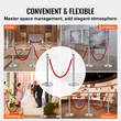 VEVOR Stanchion Post με Velvet Rope, 4-pack Crowd Control Stanchion with 2PCS 5FT Red Velvet Ropes, inox Queue Barrier Line Divier with fillable Plastic Base, Ball Top for Wedding Museum