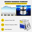VEVOR Ultrasonic Cleaner 1.3L Συσκευή καθαρισμού υπερήχων με χρονοδιακόπτη θέρμανσης 60W
