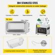 VEVOR 3L Digital Ultrasonic Cleaner Heater Timer Jewelry Glasses Cleaning