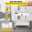 VEVOR Lab Cart, 2 Tiers Stainless Steel Utility Cart Ιατρικό καλάθι 2 συρταριών Rolling Lab Cart White Paint Cart σερβιρίσματος με τροχίσκους 360° για Εργαστήριο Νοσοκομείο Οδοντιατρικό Γραφείο Σαλόνι ομορφιάς