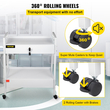 VEVOR Lab Cart, 2 Tiers Stainless Steel Utility Cart Ιατρικό καλάθι 2 συρταριών Rolling Lab Cart White Paint Cart σερβιρίσματος με τροχίσκους 360° για Εργαστήριο Νοσοκομείο Οδοντιατρικό Γραφείο Σαλόνι ομορφιάς
