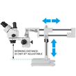 VEVOR 3.5X-90X Simul-Focal Stereo Microscope 360° Swiveling Trinocular Stereo Microscope with Dual Arm Boom