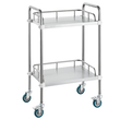 VEVOR Lab Rolling Cart, 2-ράφι από ανοξείδωτο ατσάλι, καρότσι σερβιρίσματος εργαστηρίου με περιστρεφόμενους τροχούς, Dental Utility Cart for Clinic, Lab, Hospital, Salon, 15,16&quot;x21,57&quot;x34,06