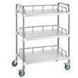 VEVOR Lab Rolling Cart, 3-ράφι από ανοξείδωτο ατσάλι, καρότσι σερβιρίσματος εργαστηρίου με περιστρεφόμενους τροχούς, Dental Utility Cart for Clinic, Lab, Hospital, Salon, 26,38&quot;x15,55&quot;x34,13