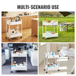 VEVOR Lab Cart, 2 επιπέδων ανοξείδωτο καρότσι χρησιμότητας, ιατρικό καρότσι με 2 συρτάρια, κυλιόμενο καλάθι εργαστηρίου Λευκή βαφή, καλάθι σερβιρίσματος με περιστρεφόμενους τροχούς για εργαστήριο, νοσοκομειακό, οδοντιατρικό, σαλόνι και ομορφιά