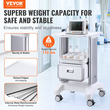 VEVOR 2 Tiers Lab Carts Κινητό ιατρικό καρότσι με 1 συρτάρι &amp; 1 επάνω δίσκο λευκό