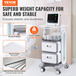 VEVOR 3 Tiers Lab Carts Κινητό ιατρικό καλάθι με 2 συρτάρια &amp; 1 επάνω δίσκο λευκό