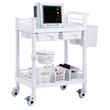 VEVOR 2 Tiers Lab Carts Κινητό ιατρικό καλάθι 2 δίσκοι 2 συρτάρια 3 κάδοι απορριμμάτων λευκό