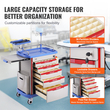 VEVOR 5 Tiers Lab Carts Κινητό ιατρικό καλάθι με 5 συρτάρια &amp; 2 κάδους απορριμμάτων μπλε