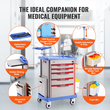 VEVOR 5 Tiers Lab Carts Κινητό ιατρικό καλάθι με 5 συρτάρια &amp; 2 κάδους απορριμμάτων μπλε