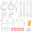 VEVOR Lab Distillation Kit, 3.3 Boro Lab Glassware Distillation Kit with 24, 40 Joint, 1000ml Esential Oil Distillation Apparatus Kit, 32 τμχ Σετ εξοπλισμού γυαλικών