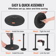 Βάλοι VEVOR Crowd Control Stanchions, 6-pack Crowd Control Barriers with 3PCS 6.5FT Black Retractable Belts, Plastic Stanchion Queue Post, Belt Barriers Line Divider Stanchion set for Airport, Exhibition