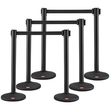 Βάλοι VEVOR Crowd Control Stanchions, 6-pack Crowd Control Barriers with 3PCS 6.5FT Black Retractable Belts, Plastic Stanchion Queue Post, Belt Barriers Line Divider Stanchion set for Airport, Exhibition