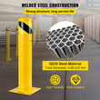 VEVOR Safety Bollard 24&quot;x4.5&quot; Safety Barrier Bollard 4-1/2&quot; OD 24&quot; Height Yellow Powder Coat Pipe Steel Barrier with 4 Free Bots Anchor for Sensible Area Area