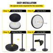 VEVOR Crowd Control Stanchion, σετ Stanchion 8 τεμαχίων, με μαύρη ανασυρόμενη ζώνη 6,6 ft/2 m, μαύρο φράγμα ελέγχου πλήθους με σκυρόδεμα και μεταλλική βάση, συναρμολόγηση Easy Connect
