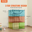 VEVOR Μεγάλο κλουβί για γάτες 3 επιπέδων 28 x 28 x 41&quot; Μεταλλικό συρμάτινο παρκοκρέβατο με αιώρα
