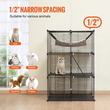 VEVOR Μεγάλο κλουβί για γάτες 3 επιπέδων 28 x 28 x 41&quot; Μεταλλικό συρμάτινο παρκοκρέβατο με αιώρα