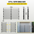 VEVOR Διπλή Πτυσσόμενη Πύλη Ασφαλείας, 6-1/2&#039; Υ x 12&#039; W Πτυσσόμενη Πύλη Πόρτας, Πύλη Ασφαλείας από χάλυβα ακορντεόν, Εύκαμπτη Διευρυόμενη Πύλη Ασφαλείας, Κυλιόμενη Πύλη Barricade 360°, Πύλη ψαλιδιού ή πόρτα με κλειδιά