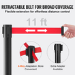 Βάλοι VEVOR Crowd Control Stand, 2-pack Crowd Control Barriers, Carbon Steel Baking Stanchion Queue Post με κόκκινη ανασυρόμενη ζώνη 11FT, διαχωριστικό γραμμής φραγμών ζώνης για έκθεση, αεροδρόμιο