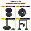 VEVOR 6PCS Μαύρη ζώνη Stanchion ουρά Stand Rope Retractable Crowd Barrier