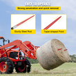 VEVOR Pair Hay Spear 43&quot; Bale Spear 3000 lbs, Bale Spike Quick Attach Square Hay Bale Spears 1 3/4&quot;, Red Coated Bale Forks, Bale Hay Spike with Hex Nut &amp; Sleeve for Buckets Tractors Loaders