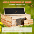 VEVOR Bee Hive Deep Box Starter Kit, 100% με επίστρωση κερί μέλισσας φυσικό ξύλο κέδρου, Κιτ κυψέλης Langstroth με 10 πλαίσια και θεμέλια, διαφανή ακρυλικά παράθυρα για αρχάριους και επαγγελματίες μελισσοκόμους