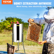 VEVOR Manual Honey Extractor, 2/4 Frames Honey Spinner Extractor, Ανοξείδωτο ατσάλι μελισσοκομική εξαγωγή, κυψελωτό τύμπανο με καπάκι, φυγοκεντρικός εξοπλισμός μελισσοκομίας με βάση ρυθμιζόμενου ύψους