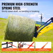 VEVOR 49&quot; Hay Spear, Bale Spears 1600lbs Loading Capacity, Skid Steer Loader Tractor Attachment with 2pcs 17,5&quot; Stabilizer Spears, Quick Attach Spike Forks