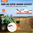 VEVOR 49&quot; Hay Spear, Bale Spears 3000lbs Loading Capacity, Skid Steer Loader Tractor Bucket Attachment with 2 τμχ 17,5&quot; Stabilizer Spears and 60&quot; Chain, Quick Attach Spike Forks