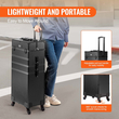 VEVOR 5 in 1 Professional Makeup Train Case Θήκη καλλυντικής αλουμινίου, κυλιόμενη θήκη μακιγιάζ Εξαιρετικά μεγάλο καρότσι μακιγιάζ Travel Organizer, με περιστρεφόμενους τροχούς 360° &amp; Ρυθμιζόμενη ράβδο έλξης, Μαύρη