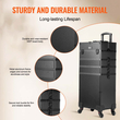 VEVOR 5 in 1 Professional Makeup Train Case Θήκη καλλυντικής αλουμινίου, κυλιόμενη θήκη μακιγιάζ Εξαιρετικά μεγάλο καρότσι μακιγιάζ Travel Organizer, με περιστρεφόμενους τροχούς 360° &amp; Ρυθμιζόμενη ράβδο έλξης, Μαύρη
