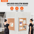 VEVOR 36&quot;x24&quot; Κλειστός πίνακας φελλού με Πίνακα ανακοινώσεων που κλειδώνει με πλαίσιο αλουμινίου
