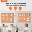 VEVOR 48&quot;x36&quot; μεγάλη σανίδα από φελλό – Επιτοίχιος πίνακας ανακοινώσεων με πίνακα καρφίτσας