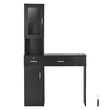 VEVOR Salon Station, Wall Mount Barber Salon Station for Hair Stylist, σετ επίπλων Beauty Spa, 1 ντουλάπι αποθήκευσης, 3 Cubbies και 2 συρτάρια (ένα που κλειδώνει), μαύρο
