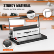 VEVOR Coil Spiral Binding Machine, Manual Book Maker 34-Holes Binding 120 Sheets, Punch Binder with Adjustable 3/16&quot; - 9/16&quot; Coil Binding Spines and Side Margin, for Letter Size, A4, A5