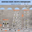 VEVOR Telescoping Extension Ladder 12,5FT A-Shape with Stabilizer Bar for RV