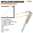VEVOR Attic Ladder Πτυσσόμενη, χωρητικότητας 350 λιβρών, 22,5&quot; x 63&quot;, προέκταση αλουμινίου πολλαπλών χρήσεων, ελαφριά και φορητή, ταιριάζει σε ύψη οροφής 9,5&#039;-12&#039;, άνετη πρόσβαση στη σοφίτα σας Standard
