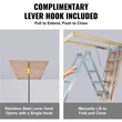 VEVOR Attic Ladder Πτυσσόμενη, χωρητικότητας 350 λιβρών, 22,5&quot; x 63&quot;, προέκταση αλουμινίου πολλαπλών χρήσεων, ελαφριά και φορητή, ταιριάζει σε ύψη οροφής 9,5&#039;-12&#039;, άνετη πρόσβαση στη σοφίτα σας Standard