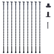 Μεταλλικά κάγκελα σκάλας VEVOR, 44&#039;&#039; x 1/2&quot; Διακοσμητικές άξονες από γαλβανισμένο χάλυβα, κιγκλίδωμα κατάστρωμα 10 συσκευασιών με κοίλες συστροφές, σατέν μαύρο σπειροειδές κιγκλίδωμα σκάλας με παπούτσια &amp; βίδες