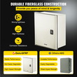 VEVOR NEMA Ατσάλινο περίβλημα, 12 x 10 x 6\&#039;\&#039; NEMA 4X Fiberglass Electrical Box, IP66 Αδιάβροχο &amp; Αδιάβροχο, Ηλεκτρικό κουτί διακλάδωσης εξωτερικού/εσωτερικού χώρου, με πλάκα τοποθέτησης (30 x 25 x 14 cm)